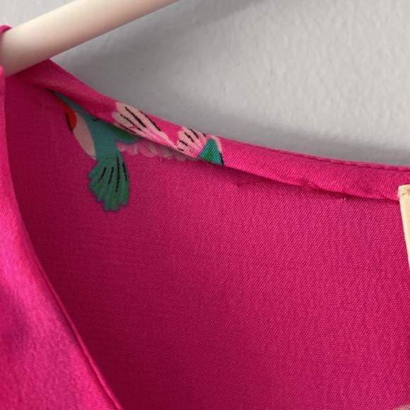 Kate Spade silk hummingbird dress size 2 hot pink - Picture 13 of 15